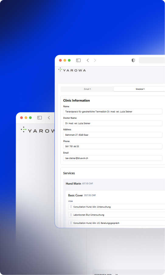 Custom Yarowa web application interface